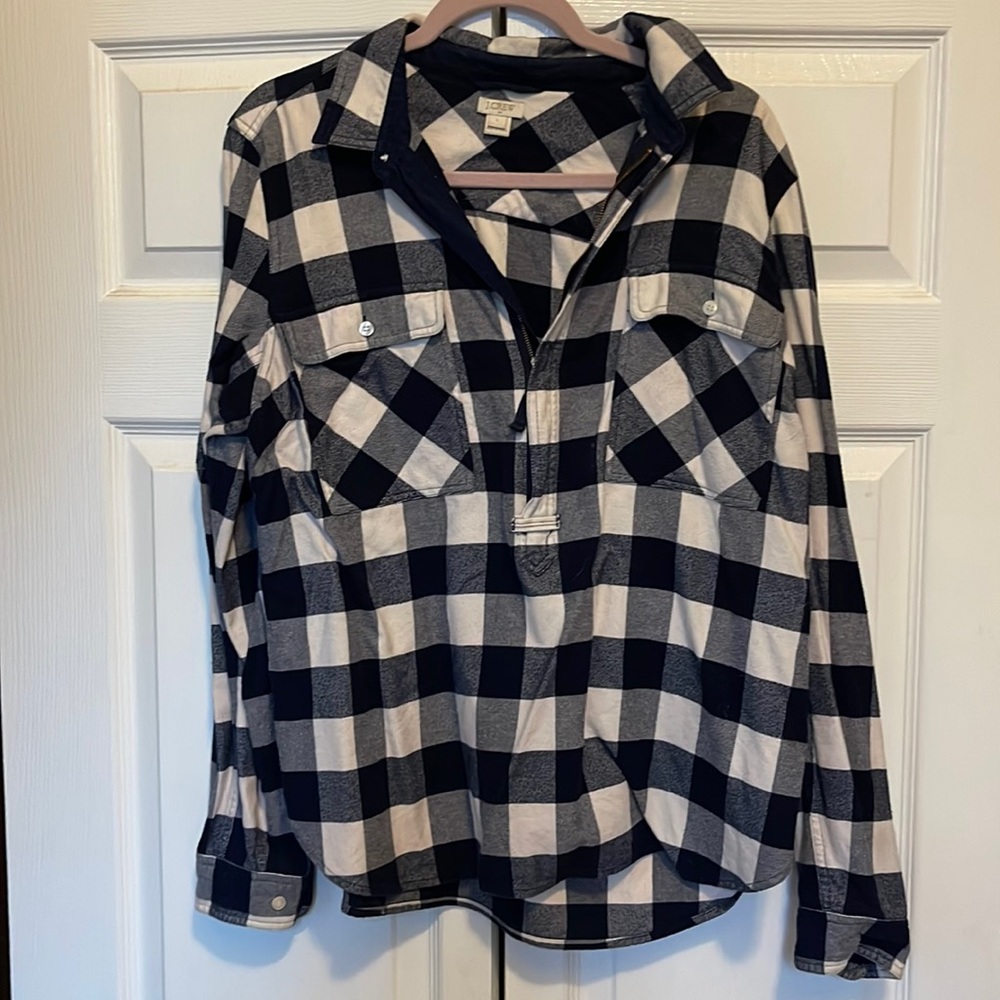 JCREW 3/4 Zip Flannel Shirt
